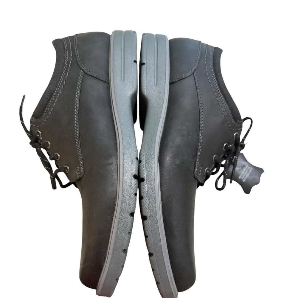 Clarks Vossen Plain Mens Black Leather Waterproof Derby Shoes 11 M Comfort